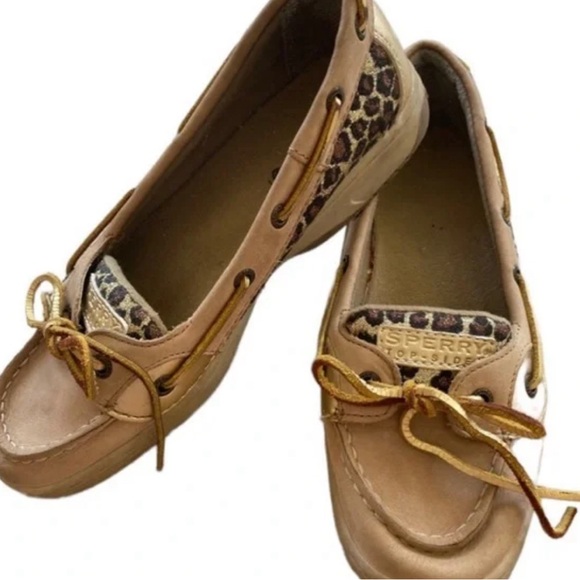 Sperry Women's 9.5 M Top Sider Boat Angelfish Shoes 9102341 Tan Leather Moc Toe - Picture 9 of 9